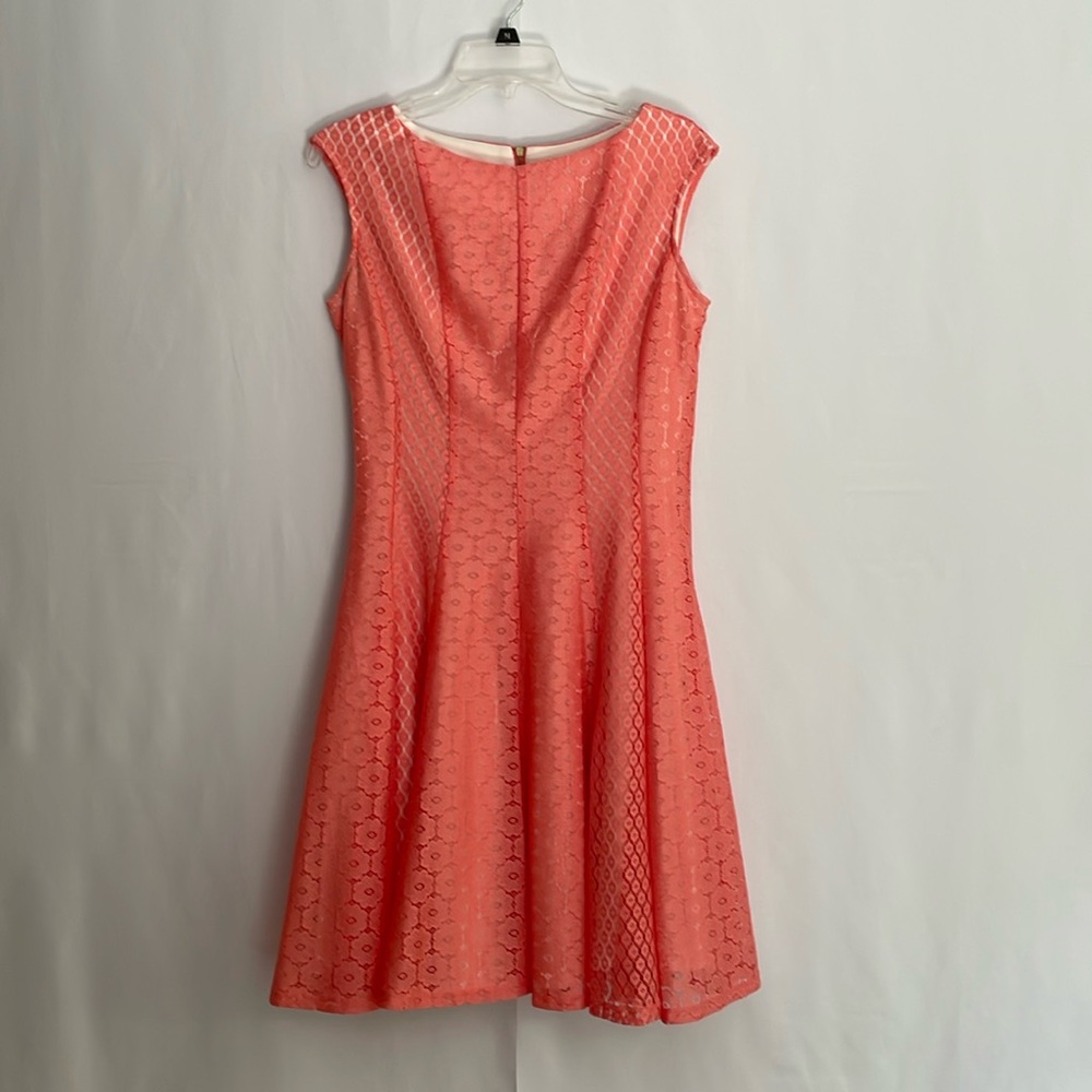 Danny & Nicole Lace Fit & Flare Sleeveless Pleated Dress, size 8